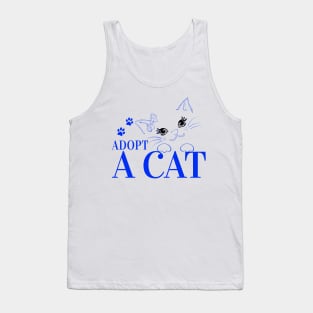 Adopt A Cat - Blue Cat Tank Top